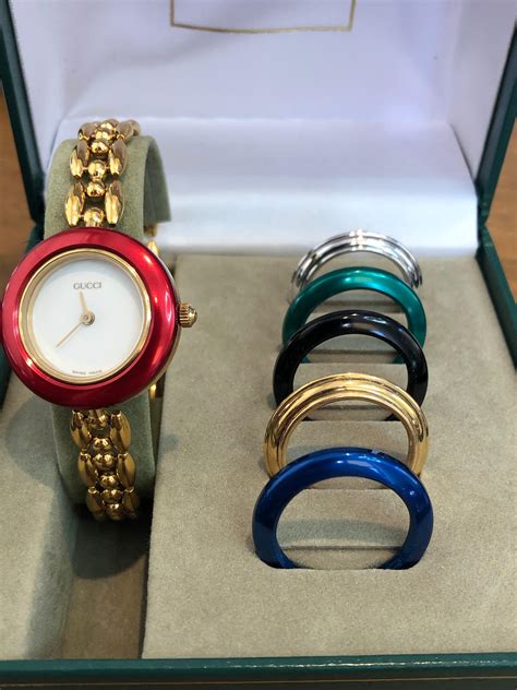 gucci bangle watch with interchangeable rings price|Gucci watch with interchangeable bezels.